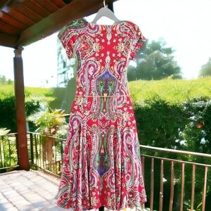 LAUREN RALPH LAUREN Red Paisley Dress - XS - ⭐Host Pick⭐